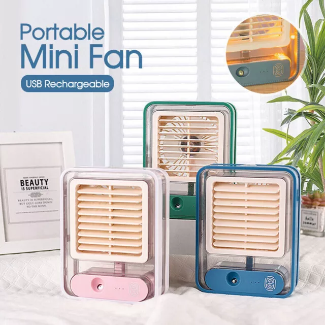 Portable Personal Air Conditioner Fan Mini Air Cooler Desk Fan USB Rechargeable