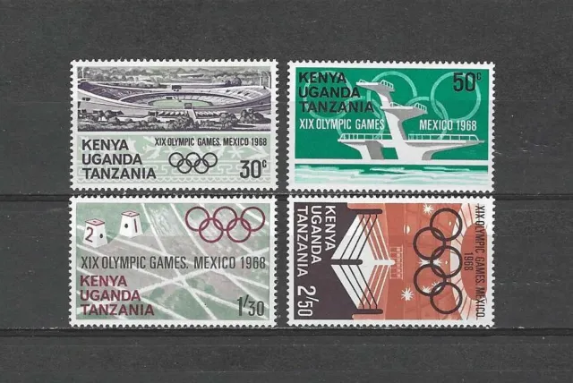 Kenya , Uganda  Tanzania , 1968 Olympics , Sports , Set Of 4 Stamps , Perf , Mnh