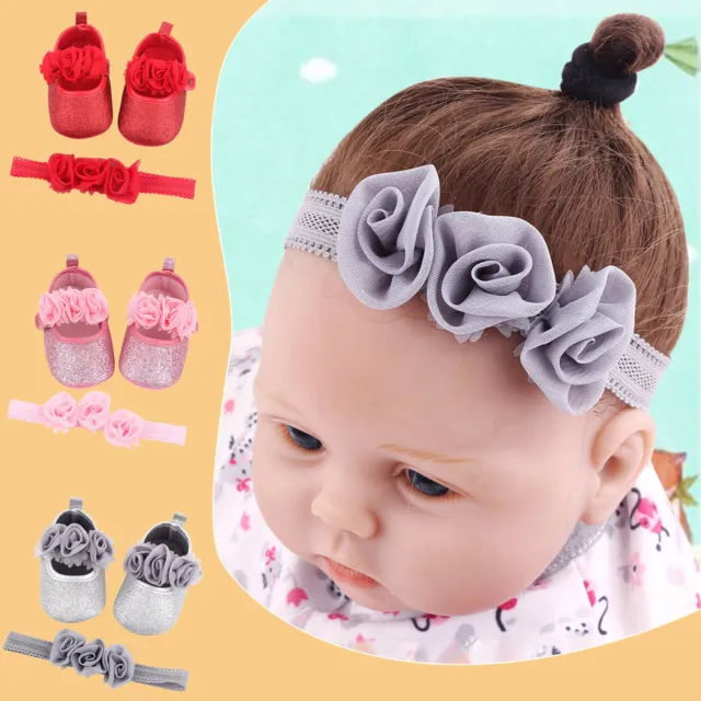 Scarpe scintillanti fascia principessa bambine fiori neonata