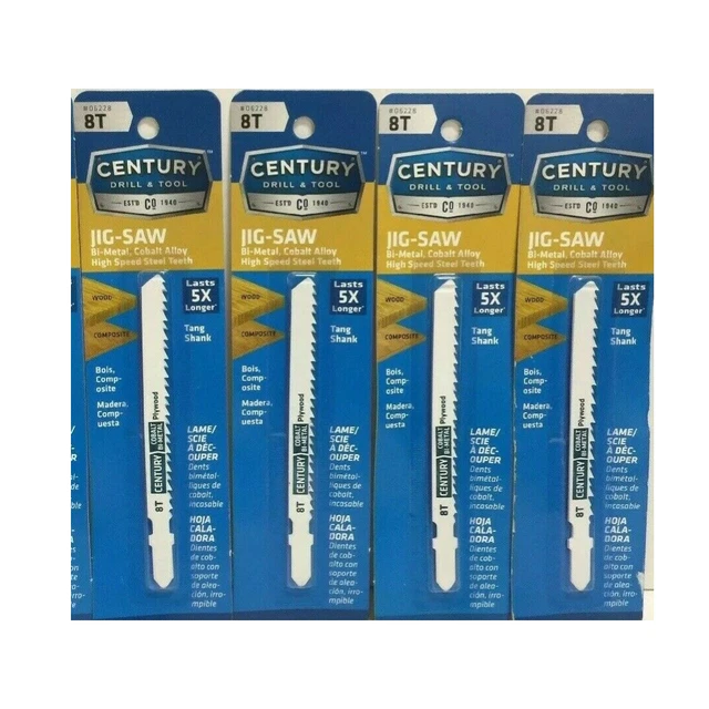 Century Drill & Tool 06228 8T Jig Saw Blade T Shank (Pack of 4)