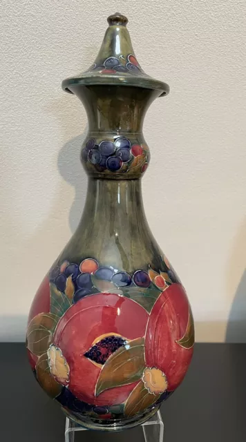 Rare William Moorcroft 12” Ochre Pomegranate Liberty & Co. Vase Signed 1913