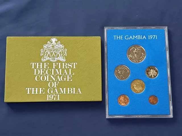 Gambia 1971 Royal Set Proof In Scatola Di 6 Monete