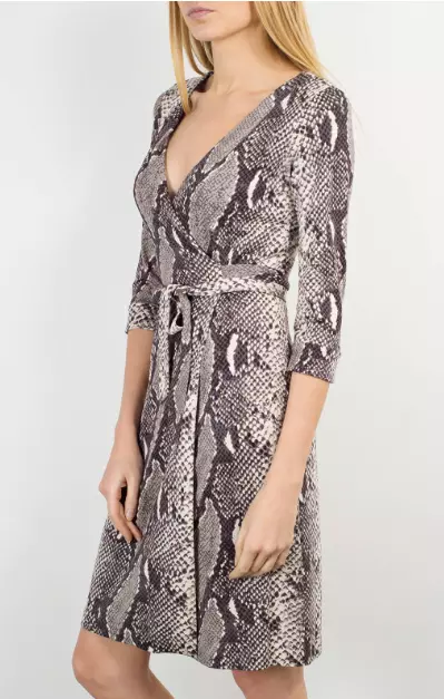 Diane von Furstenberg New Julian Two Silk Jersey Wrap Dress Animal Print Size 10