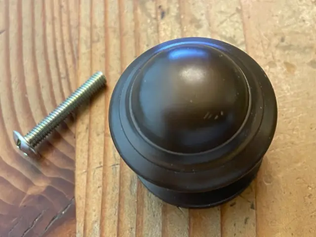 (1) Oil Rubbed Bronze Button Mushroom Cabinet Knob ~ 1-1/4 Inch Diameter