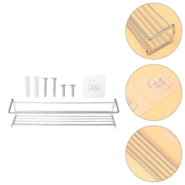 Soporte de pared de condimento estante de almacenamiento de botellas montado en pared