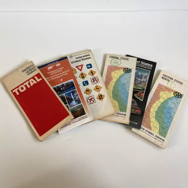 Vintage Regional Maps USA Lot of 6 Eastern States North Central States Shell Clu