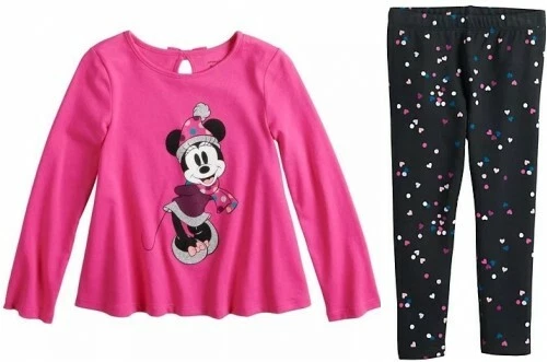 NEW 2pc DISNEY Jumping Bean MINNIE NOUSE Pink Swing Top Legging OUTFIT 12 mo NWT