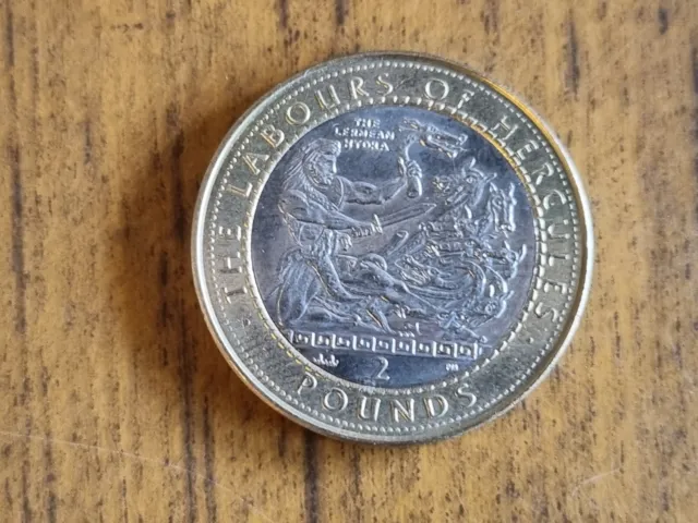 1998 Gibraltar Two Pounds £2 coin : Labours of Hercules : The Lernean Hydra