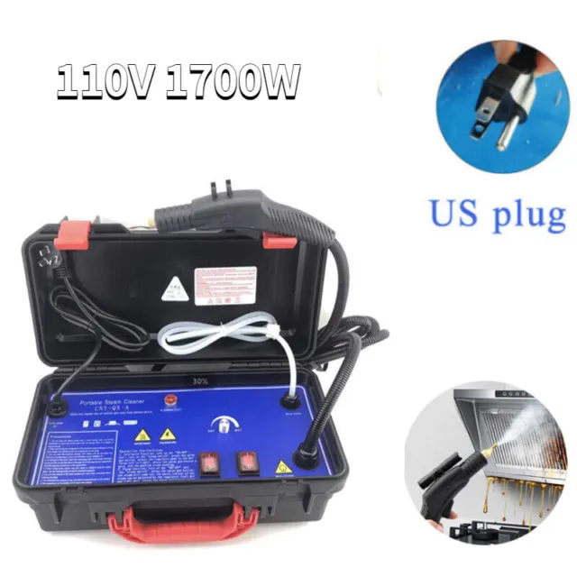 1700W 110V New Commercial Portable Steam Cleaner Car Upholstery Cleaning Machine