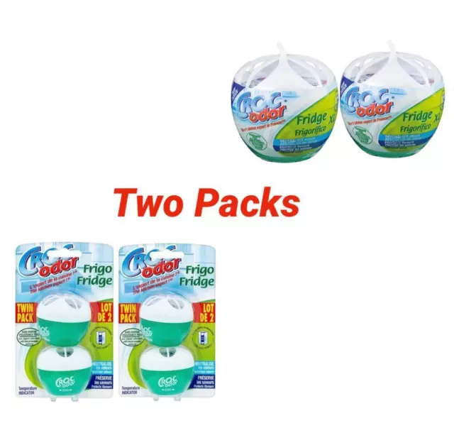 2 Croc Odor Fridge XL Twin Pack Deodoriser Neutralise Odour Eliminator Freshener