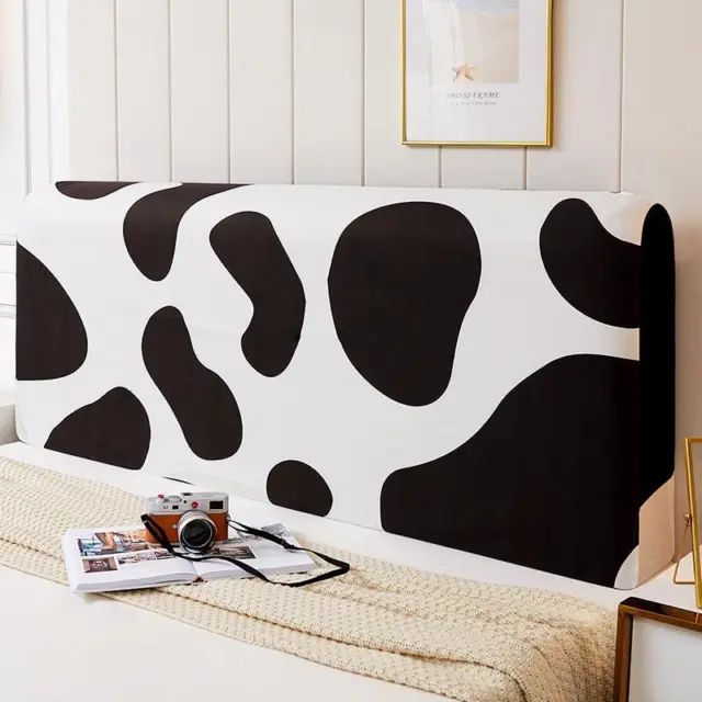 Elastic Bed Headboard Cover Soft Zebra Cow Dustproof Slipcover for Bedroom Decor