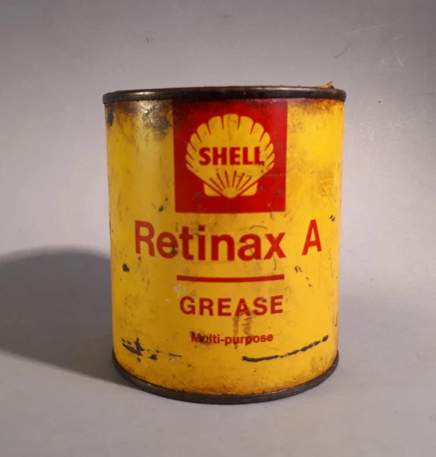 Vintage 1960s Automobilia/ Garage/ Workshop SHELL RETINAX A GREASE Can. Man Cave
