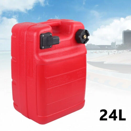 PORTABLE GAS TANK External Marine Fuel Tank 6 Gallon 24L for Outboard