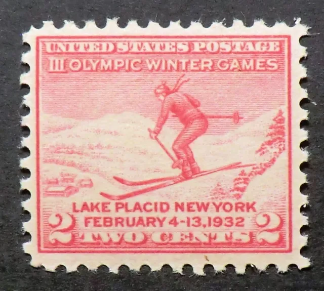 716 MNH 1932 2c Winter Olympic Games Lake Placid New York Downhill ...