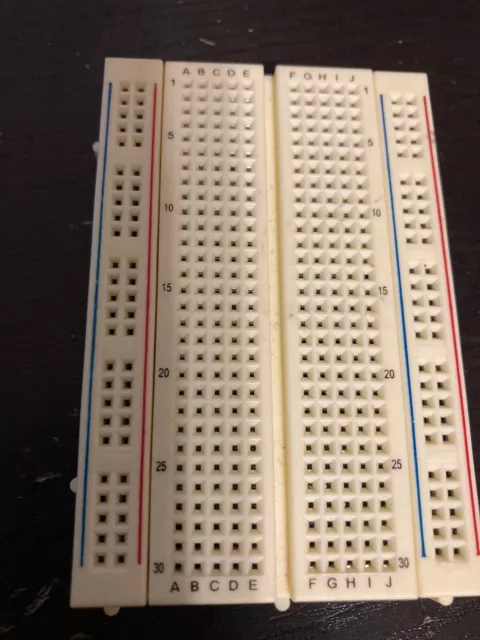 400 Position Solderless Electronics Breadboard Sticky Adhesive Back Used
