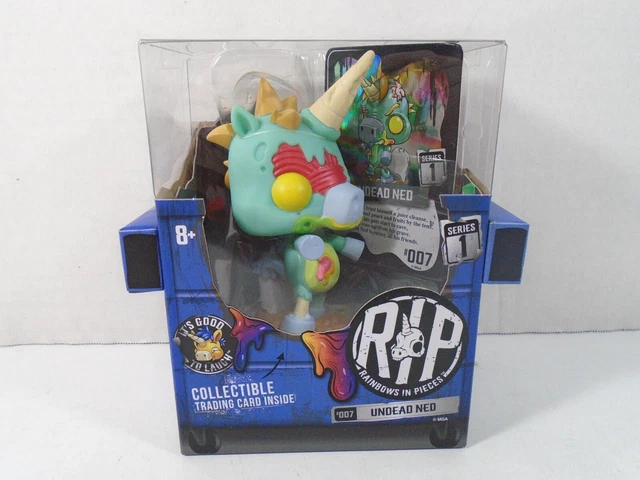 R.I.P. Rainbows In Pieces Gnarly Unicorn - Undead Ned Collectible Vinyl Figure With Trading Card