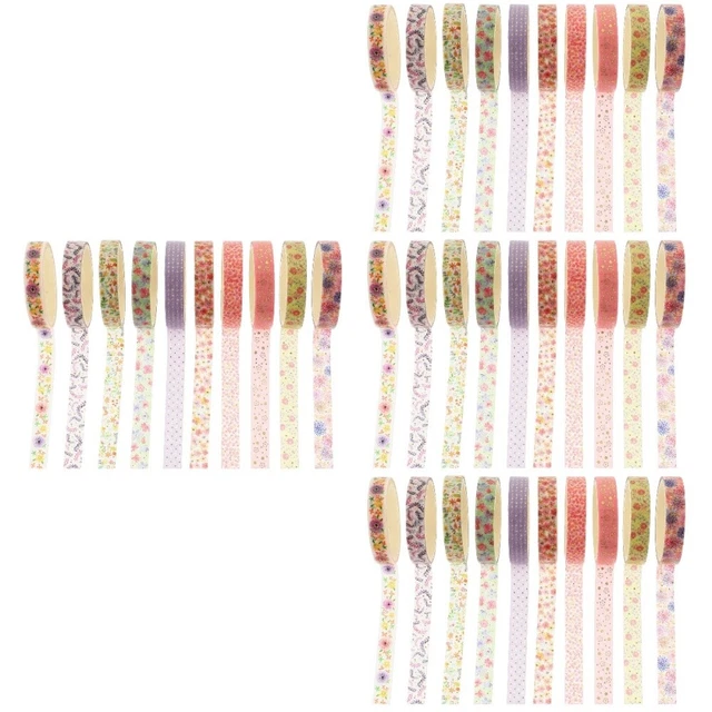 40 Rolls Decorative Washi Tapes Hot Stamping Washi Tape Flower Stickers Classic 9