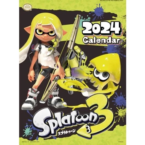 WALL CALENDAR 2024 Japan Splatoon 3 Video Game Nintendo Switch 594×420
