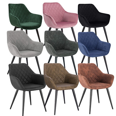 WOLTU Poltrona in Velluto Moderna Sedia Con Schienale Braccioli per Cucina Soggiorno Grigio Chiaro BH217hgr-1 