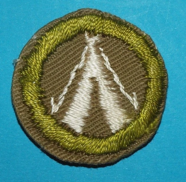 CAMPING TYPE C Merit Badge Olive Color Bsa Boy Scouts 8447 3.40