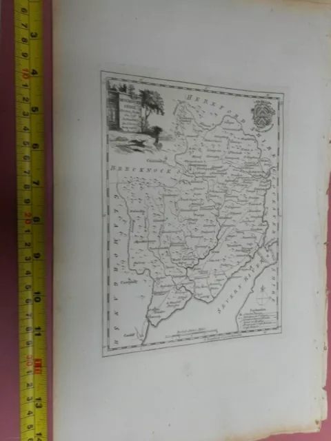 100% Original Monmouthshire Map By Kitchin C1786 Vgc  Low Uk Postage