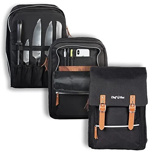 Chef Knife Bag Vintage Backpack | 30+ Pockets for Knives and Chef Tools | Kni...