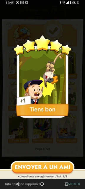 CARTE MONOPOLY GO 5 étoiles Ne Baisse Pas Les Yeux EUR 4,40 - FR