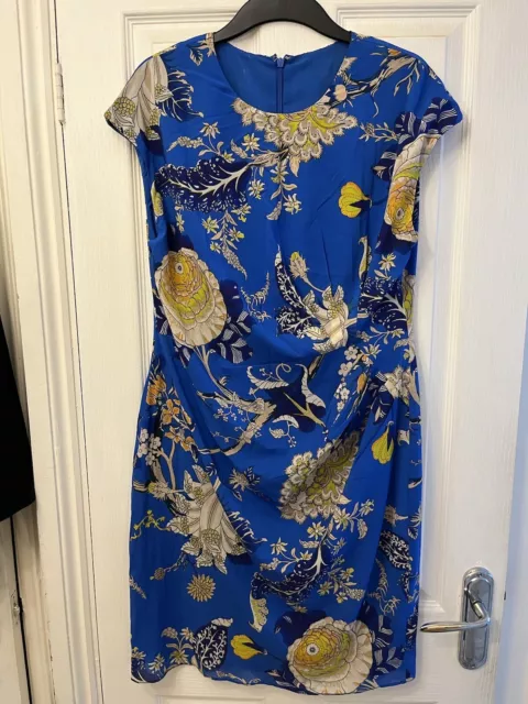 Whistles Floral SILK Dress With Stretch UK Size 16 Ex Condition.