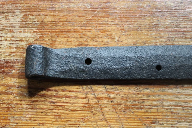 Antique Straight Hand Forged 25.5" Barn Door hinge, Strap Gate Black Cast Iron 7