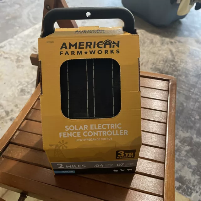 American Farm Works  2- Mile Solar Powered Fence Controller Energizer Brand New