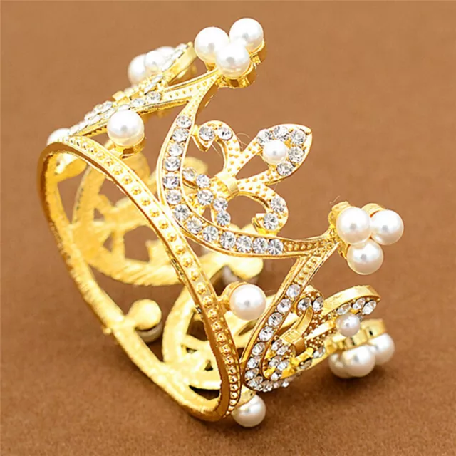 Wedding Bridal Crown Jewelry Pearl Queen Princess Crown Crystal Hair Accessor*mx