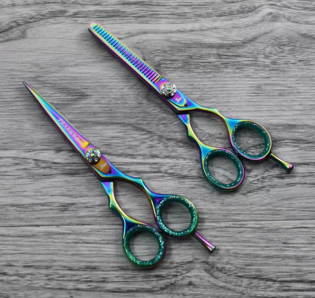 Sharpend Pro Barber Hairdressing Scissors Thinning & Hair Cutting Set 5.5" Multi 2