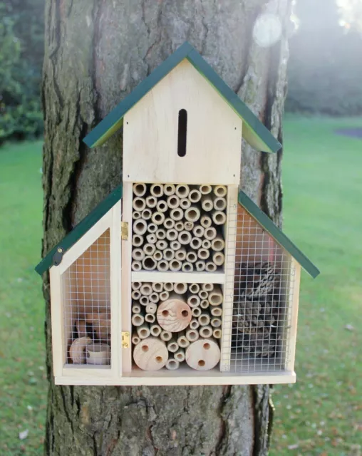 Large Insect House Wooden Garden Bug Home Natural Habitat Shelter Hotel Nesting