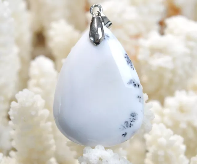 Agate dendrite 60 carats - pendentif cabochon pierre naturelle - Turquie / FH10