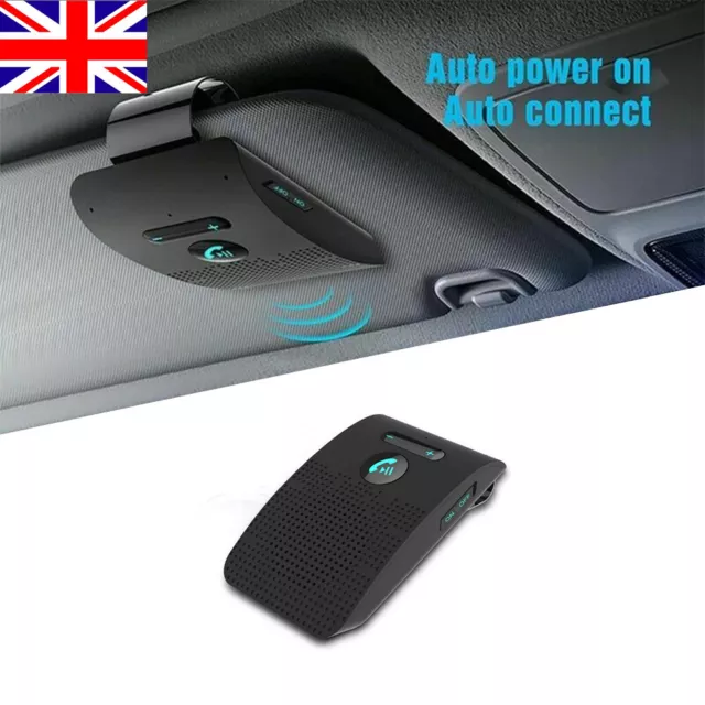 Wireless Bluetooth Speaker Hands-Free Car Kit Speakerphone Visor Clip Receiver