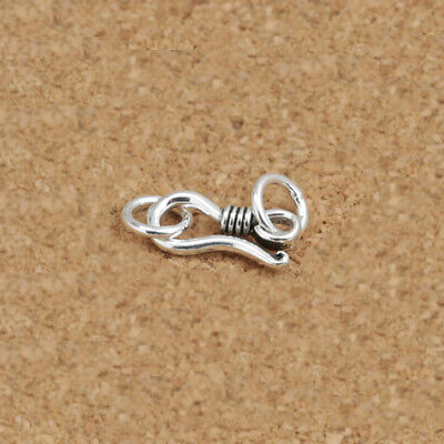 10Pcs 925 Sterling Silver Hook Clasp For Bracelet Necklace DIY Jewelry Making