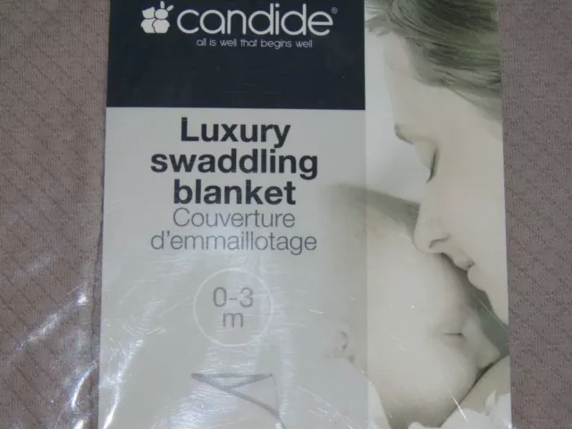 CANDIDE Luxury Jersey Fabric  Swaddling Blanket Infant 0-3 Mths Hazel Taupe NIP! 3