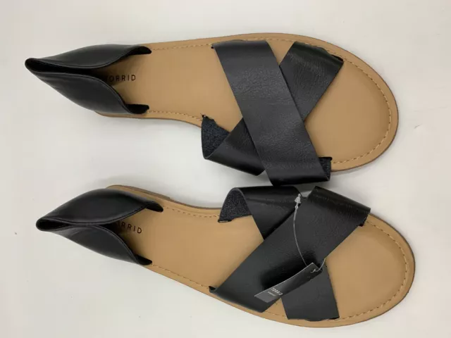 Torrid Women's Criss Cross Strap Sandal Black Plus Sz 11 #E61911