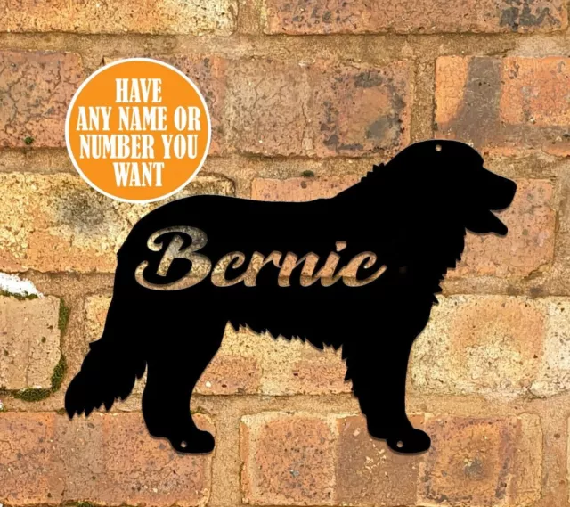 Bernese Mountain Silhouette Metal House Number OR Name, Dog Lover Gift, Plaque