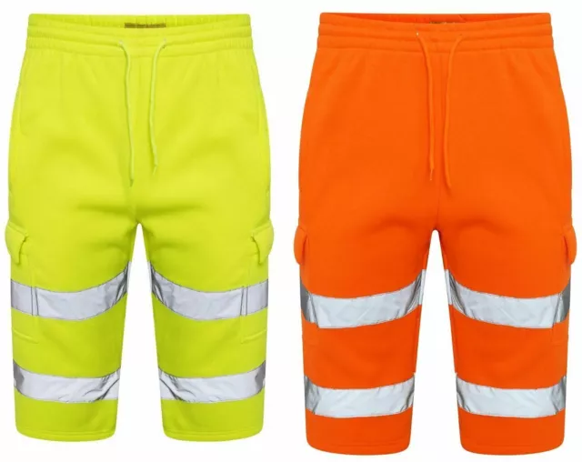 Hi Vis Viz Fleece Shorts Hohe Sichtbarkeit Reflektierendes Band Sicherheit Arbeitsshorts