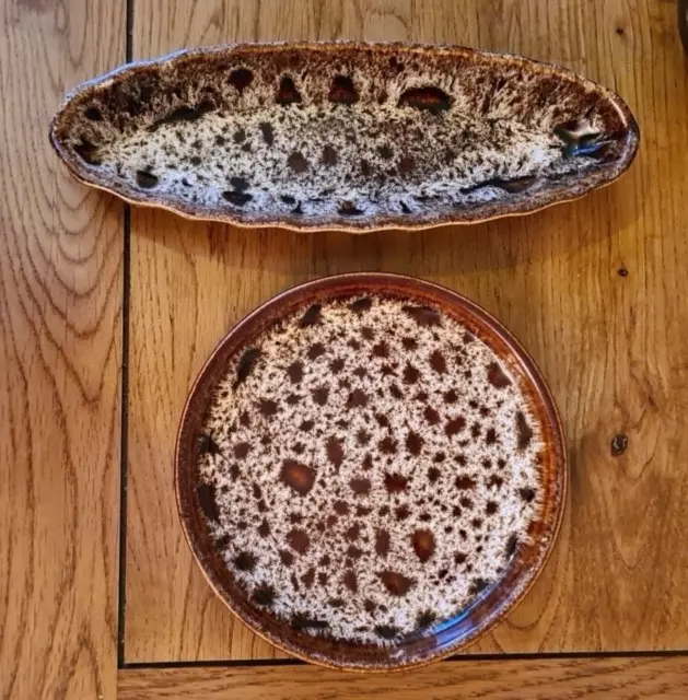 2 X Fosters Honeycombe Cornish Pottery Plates