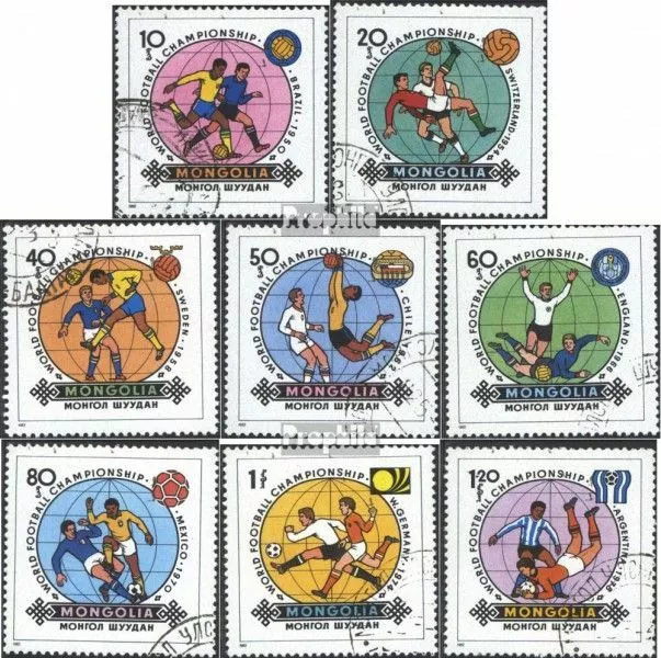 Mongolei 1467-1474 (kompl.Ausg.) gestempelt 1982 Fußball-WM Spanien