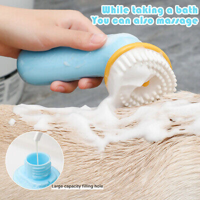 Pet Bath Brush Comb Shampoo Dispenser Pet Hair Grooming Shower Brush for Dog Cat