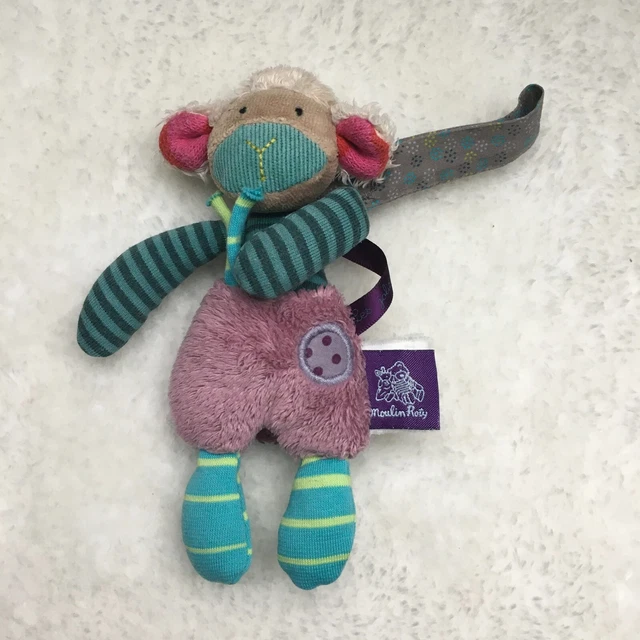 Doudou mouton attache-tétine Moulin Roty Les jolis pas beaux
