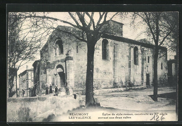 CPA Beaumont-les-Valence, Romanesque style church, Romanesque l'Église