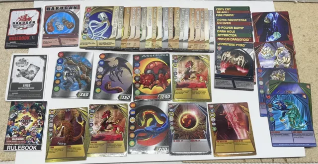 Mixed Lot of 43 Bakugan Battle Brawlers Trading Cards Magnetic & Regular & Rules