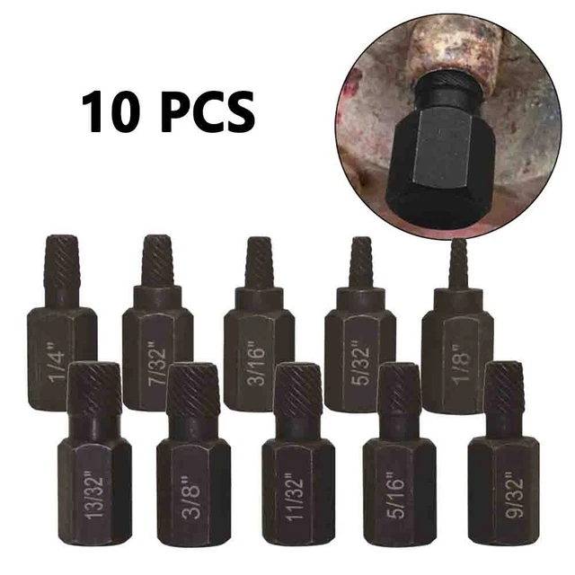 10pcs Broken Head Screw Removal Tool Screw Tap Extractor Drill Bits Set