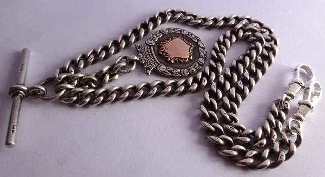 Orologio Da Tasca Antico Da Uomo Prince Albert In Serpentina Riempita D'oro, O&C, Epoca Vittoriana, Con Catena A T, 10" Di Lunghezza, 12,5 Grammi, Circa 1900 MH-5607 - Italia - Foto 4