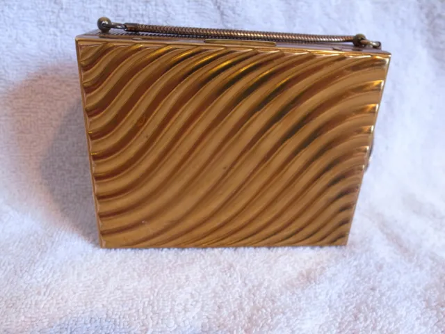 Vintage Evans 1940's Deco Lipstick Cigarette Makeup Compact Evening Metal Purse