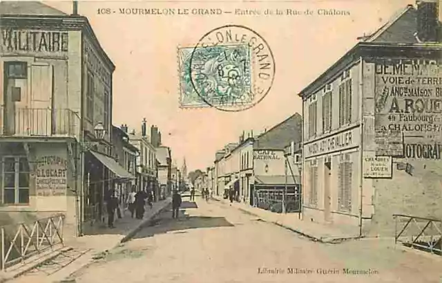 51 - Mourmelon le Grand - entrance to the Rue de Chalons - anime - CPA - see scan